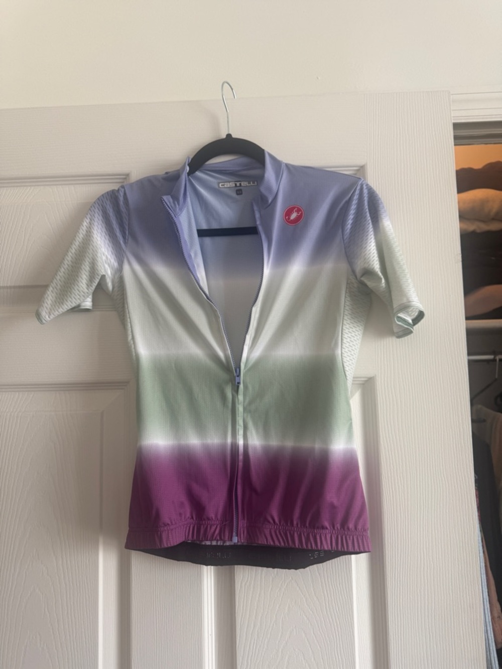 Castelli Dolce Gradient Stripe Cycling Jersey — Lavender, Mint & Plum